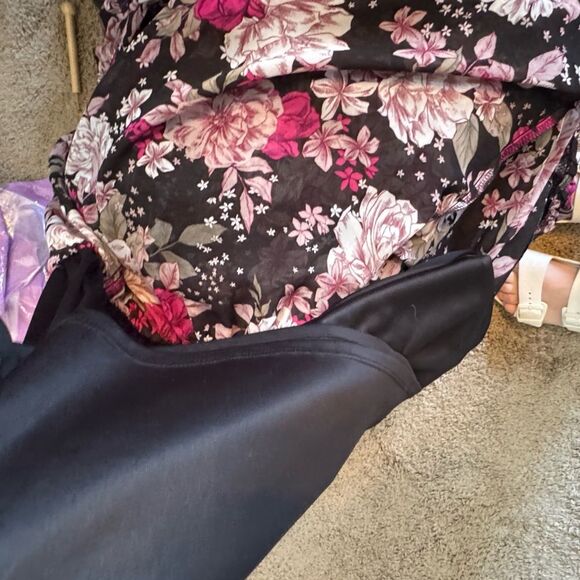 Lane Bryant Pink and Black Ruffled Tiered Sundress 14 - Picture 8 of 10